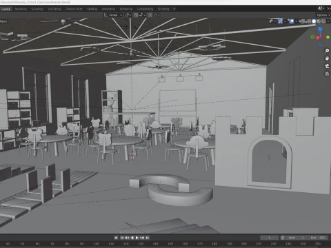 Nursery School Classroom 3D Model