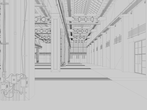 Old Factory Building 3Dモデル