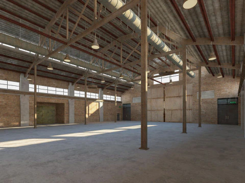 Warehouse Old interior and exterior 3D Model