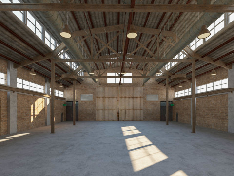Warehouse Old interior and exterior Model 3D