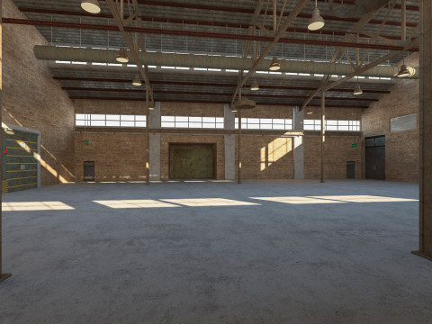 Warehouse Old interior and exterior Model 3D