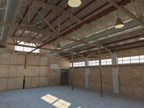 Warehouse Old interior and exterior Model 3D