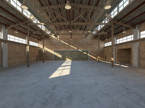 Warehouse Old interior and exterior 3D Model