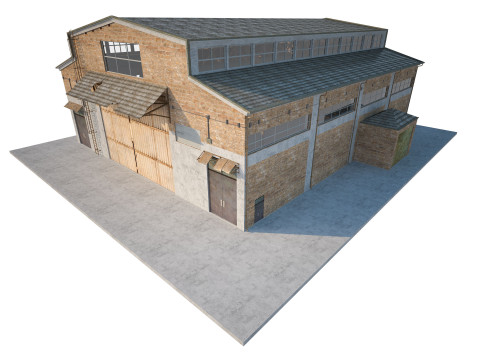 Warehouse Old interior and exterior Model 3D