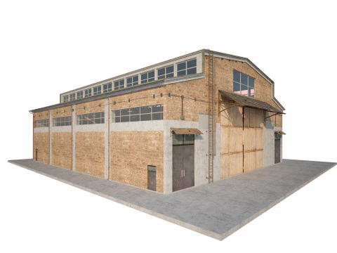 Warehouse Old interior and exterior 3D Model