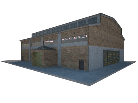 Warehouse Old interior and exterior Model 3D