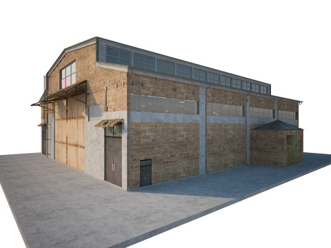Warehouse Old interior and exterior Model 3D