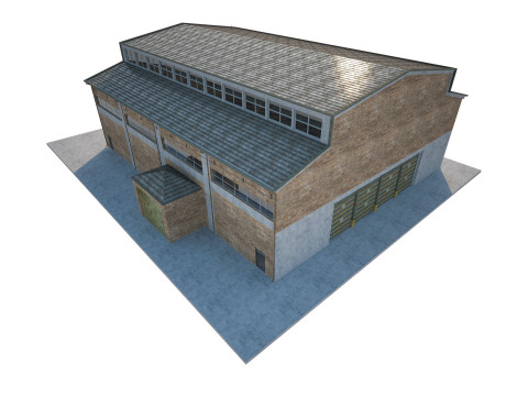 Warehouse Old interior and exterior Model 3D