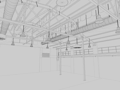 Warehouse Old interior and exterior 3D Model