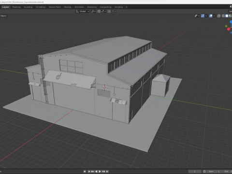Warehouse Old interior and exterior Model 3D