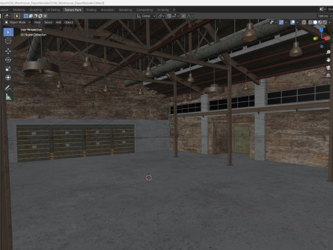 Warehouse Old interior and exterior Model 3D