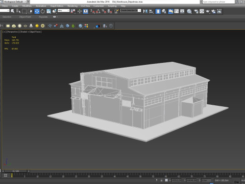 Warehouse Old interior and exterior Model 3D