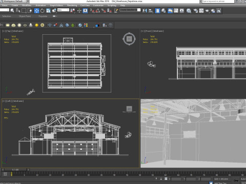 Warehouse Old interior and exterior Model 3D