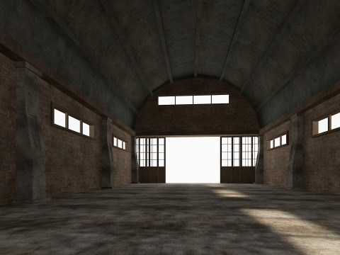 Warehouse Old interior and exterior 2 Low-poly Modelo 3D