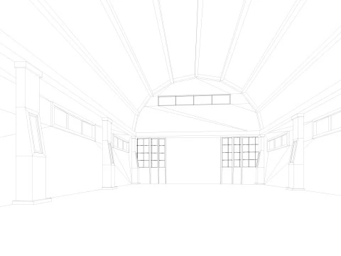 गोदाम पुराना आंतरिक और बाहरी 2 लो-पॉली 3D मॉडल