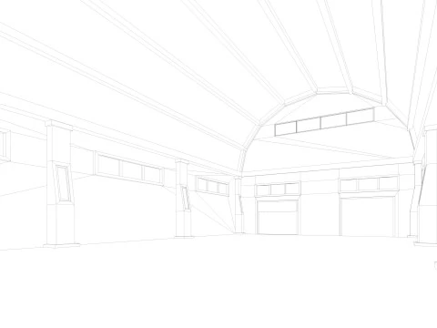 गोदाम पुराना आंतरिक और बाहरी 2 लो-पॉली 3D मॉडल