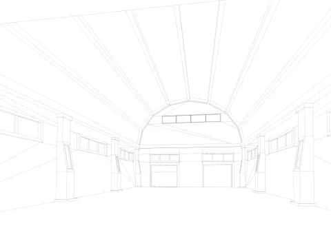 गोदाम पुराना आंतरिक और बाहरी 2 लो-पॉली 3D मॉडल