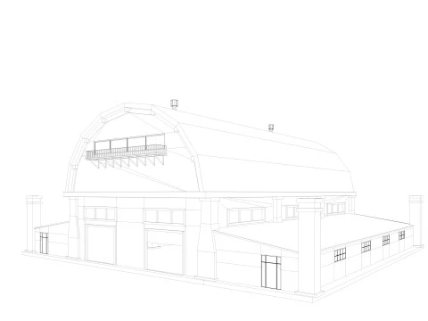 गोदाम पुराना आंतरिक और बाहरी 2 लो-पॉली 3D मॉडल