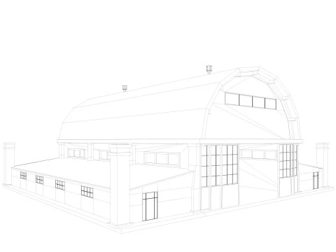 गोदाम पुराना आंतरिक और बाहरी 2 लो-पॉली 3D मॉडल
