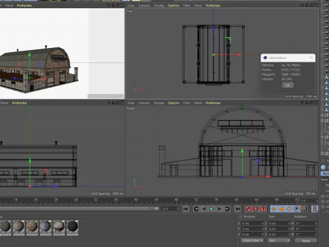 गोदाम पुराना आंतरिक और बाहरी 2 लो-पॉली 3D मॉडल