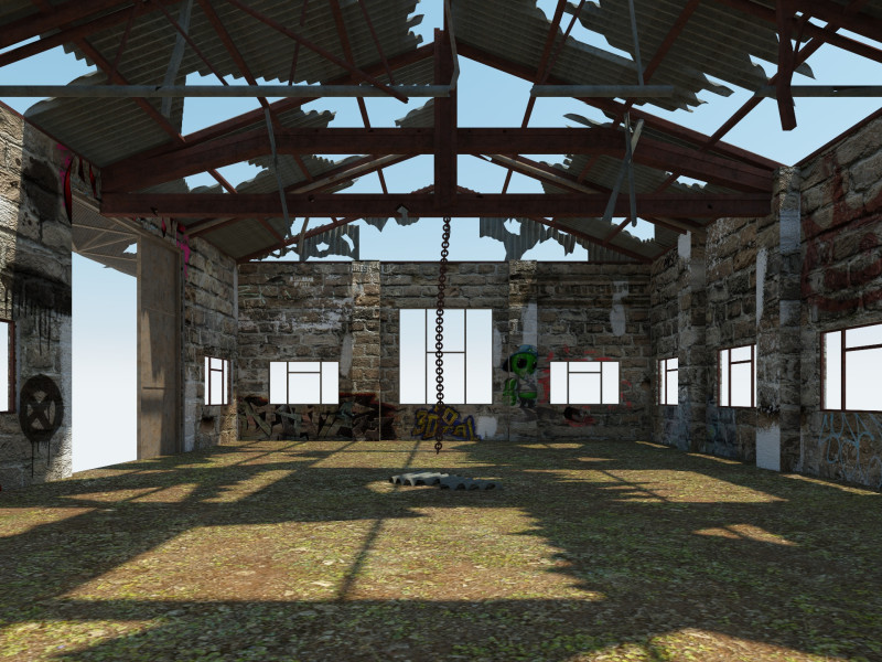 Old Warehouse 3 interior and exterior Modelo 3D .c4d .max .obj .3ds .fbx .stl .blend 