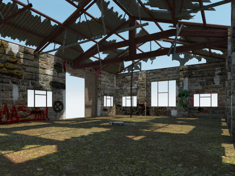 Old Warehouse 3 interior and exterior 3D Model