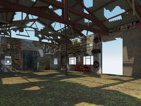 Old Warehouse 3 interior and exterior 3D Model