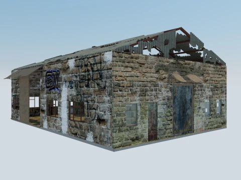 Old Warehouse 3 interior and exterior 3D Model