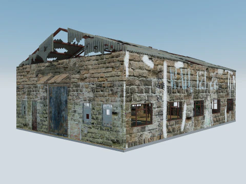 Old Warehouse 3 interior and exterior 3D Model