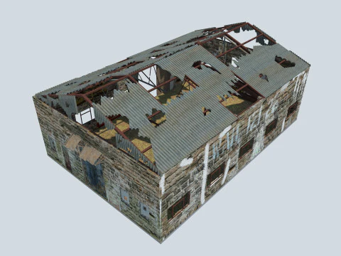 Old Warehouse 3 interior and exterior 3D Model