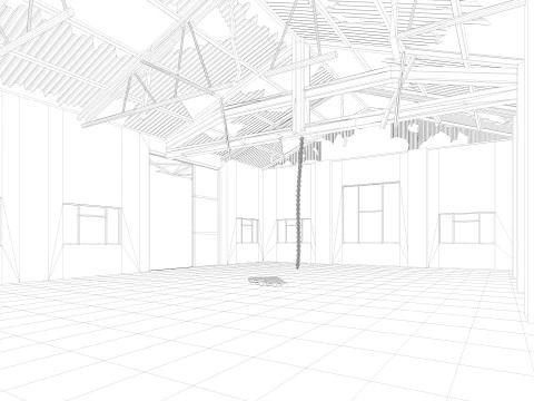 Old Warehouse 3 interior and exterior 3D Model
