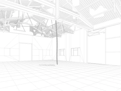 Old Warehouse 3 interior and exterior 3D Model