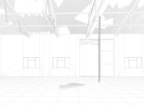 Old Warehouse 3 interior and exterior 3D Model
