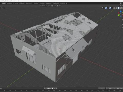 Old Warehouse 3 interior and exterior 3D Model