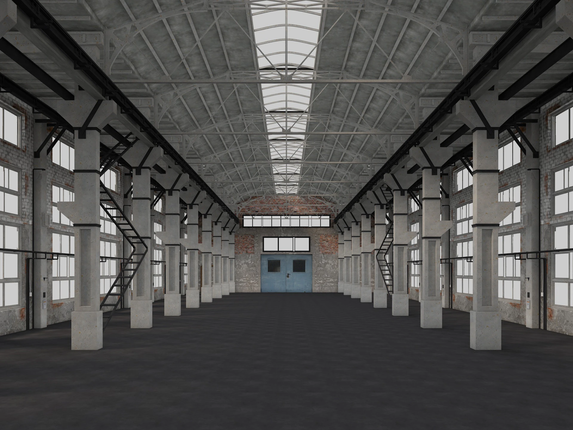 Old Warehouse interior and exterior 4 3D Model .c4d .max .obj .3ds .fbx .stl .blend 