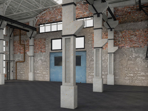 Old Warehouse interior and exterior 4 3D Model