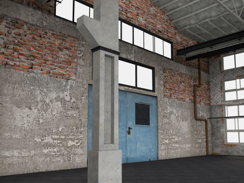 Old Warehouse interior and exterior 4 3D Model