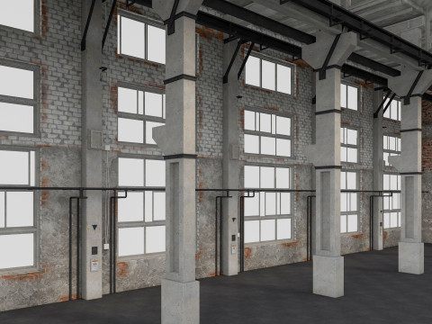 Old Warehouse interior and exterior 4 3D Model