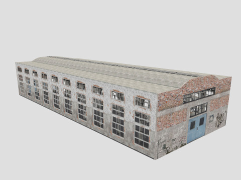 Old Warehouse interior and exterior 4 3D Model