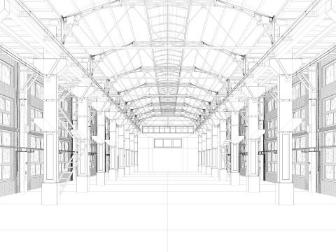 Old Warehouse interior and exterior 4 3D Model