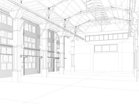 Old Warehouse interior and exterior 4 3D Model