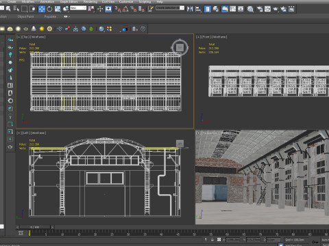 Old Warehouse interior and exterior 4 3D Model