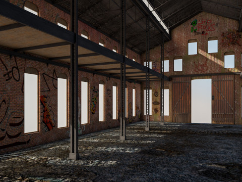 Old Warehouse 5 interior and exterior 3D Model