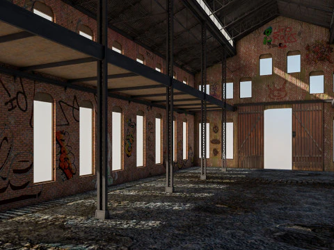 Old Warehouse 5 innen und au&szlig;en 3D Modell