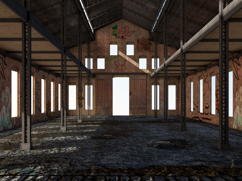 Old Warehouse 5 interior and exterior 3D Model