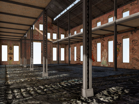 Old Warehouse 5 interior and exterior 3D Model