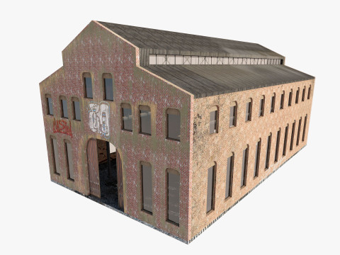 Old Warehouse 5 interior and exterior 3D Model