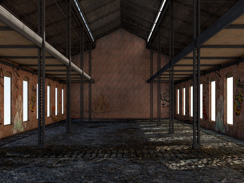 Old Warehouse 5 interior and exterior 3D Model