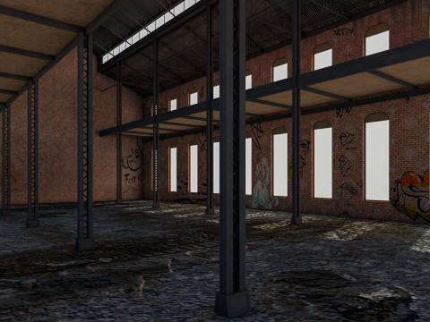 Old Warehouse 5 interior and exterior 3D Model