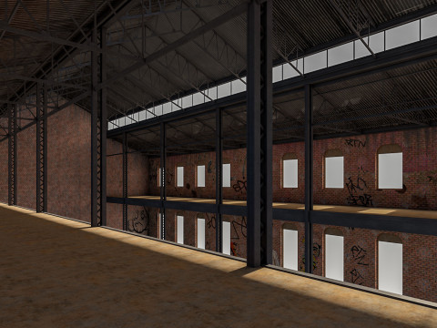 Old Warehouse 5 interior and exterior 3D Model